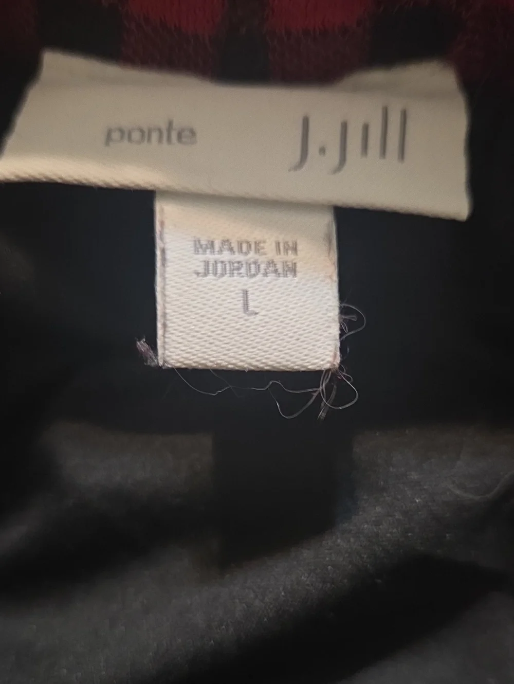 J Jill Skirt with lining red/black elastic waist Large